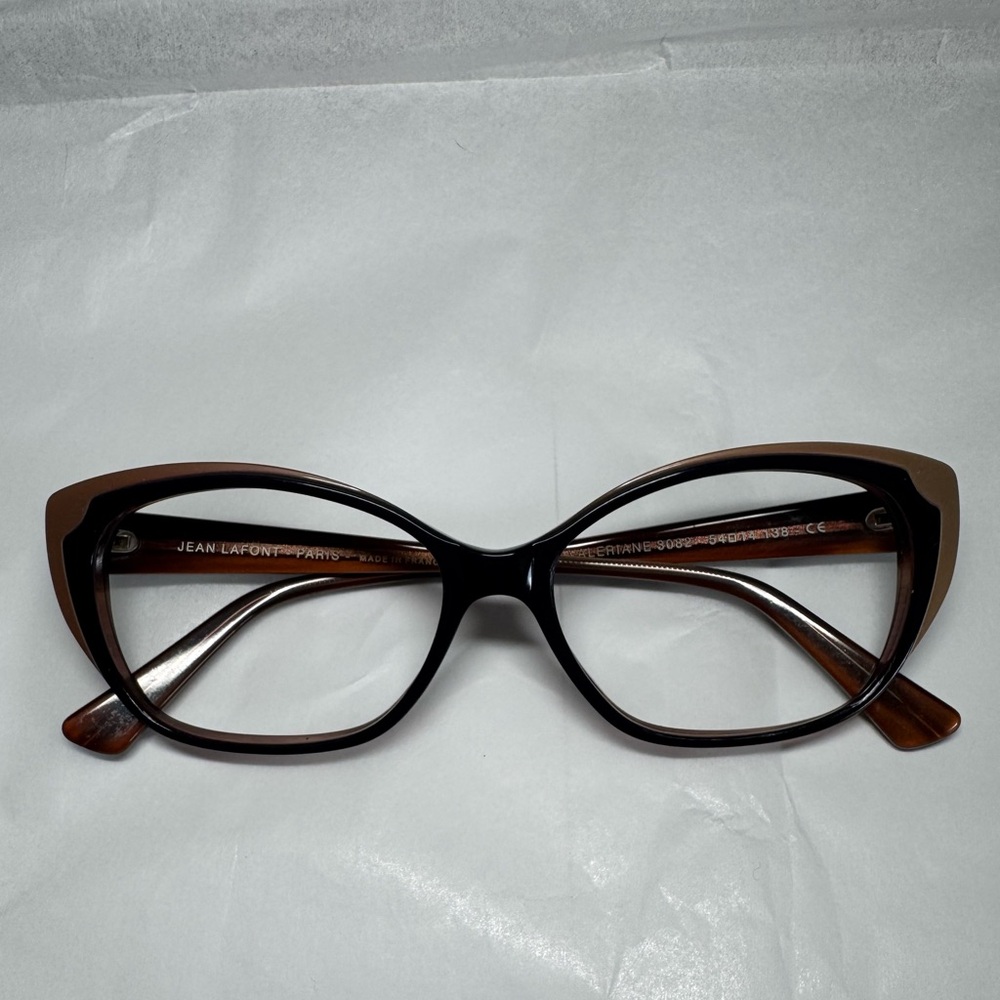 Women's Cat-Eye Glasses - Navy Blue and Brown made in France lafont